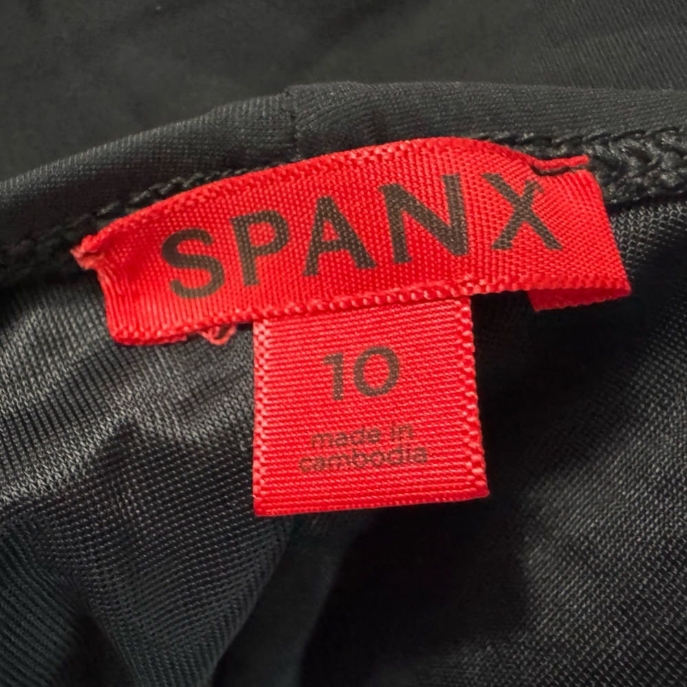 Spanx Black Draped One Piece Shapewear Swimsuit Size 10 - Picture 5 of 8